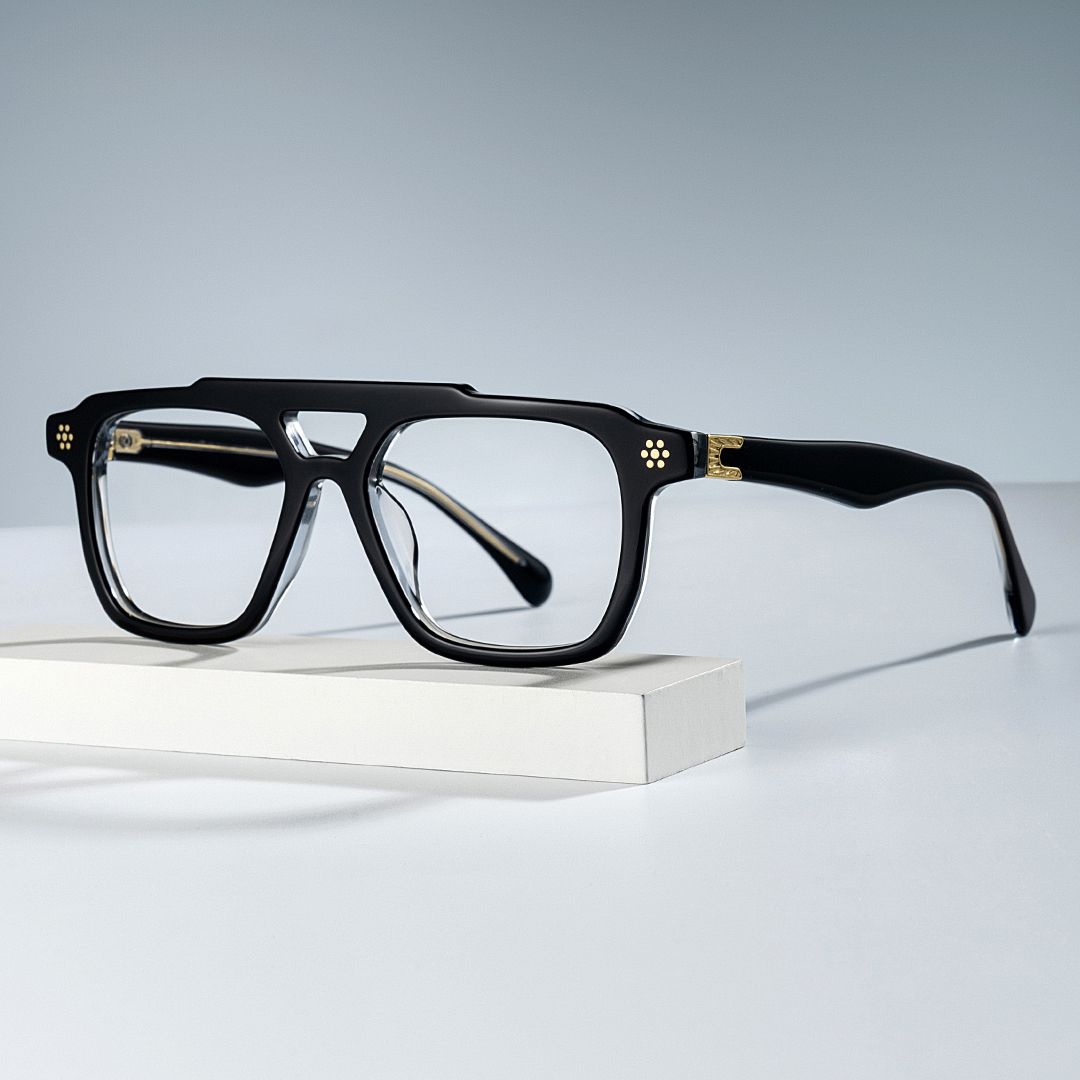 Mercurio Eyeglasses in Aviator Black Frame | Zeelool0