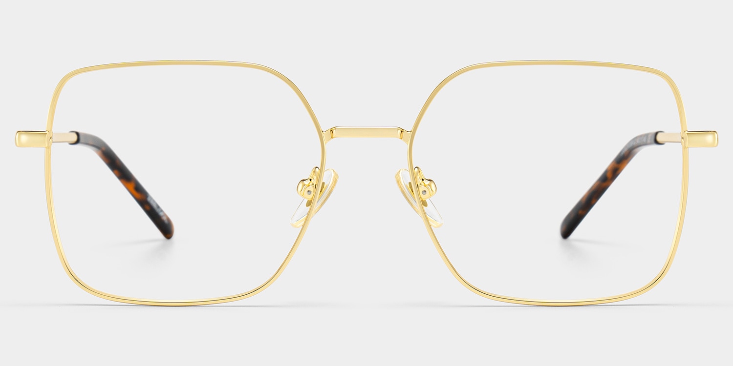 Abigail Square Gold Glasses