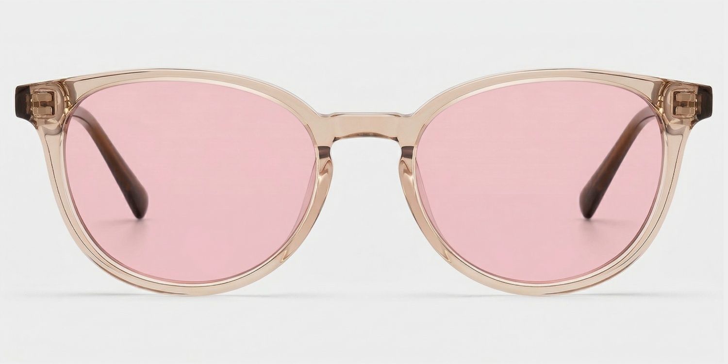 Allison Round Style Clear Brown Frame Sunglasses | ZEELOOL0