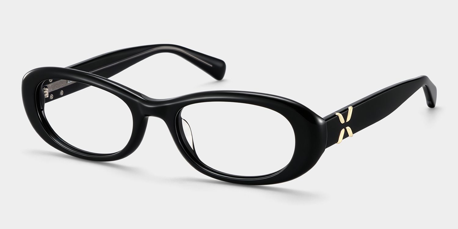Catherine Black Oval Frame Glasses Online for Women | ZEELOOL3