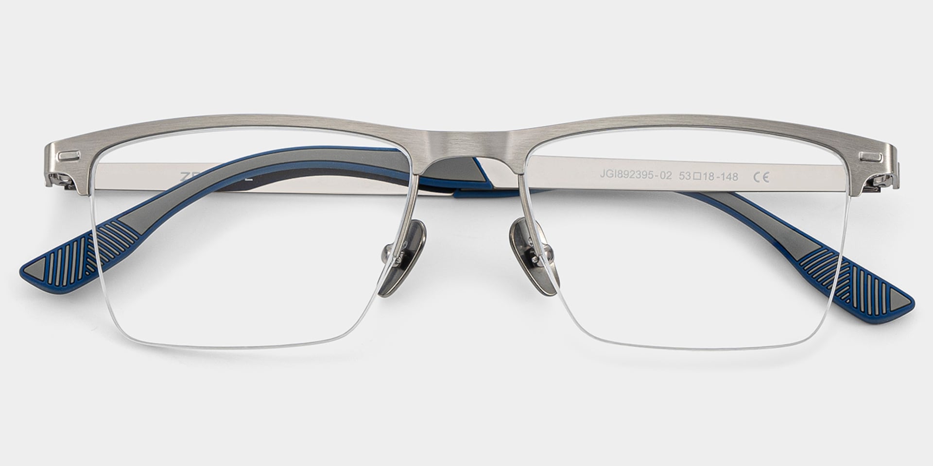 Browline Silver Eyeglasses- Brock Titanium Frame Glasses4