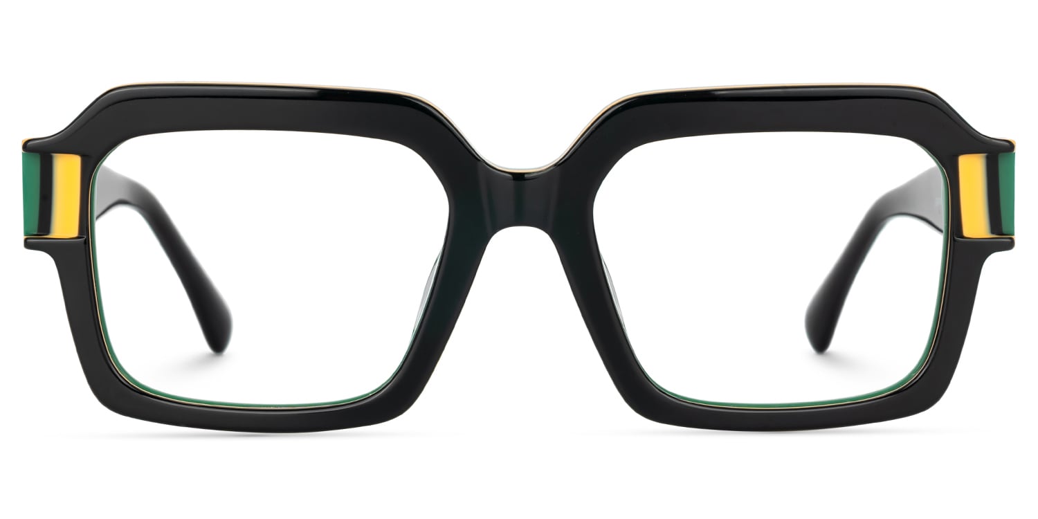 Suarez Square Men's Black Eyeglass Frames | Zeelool0