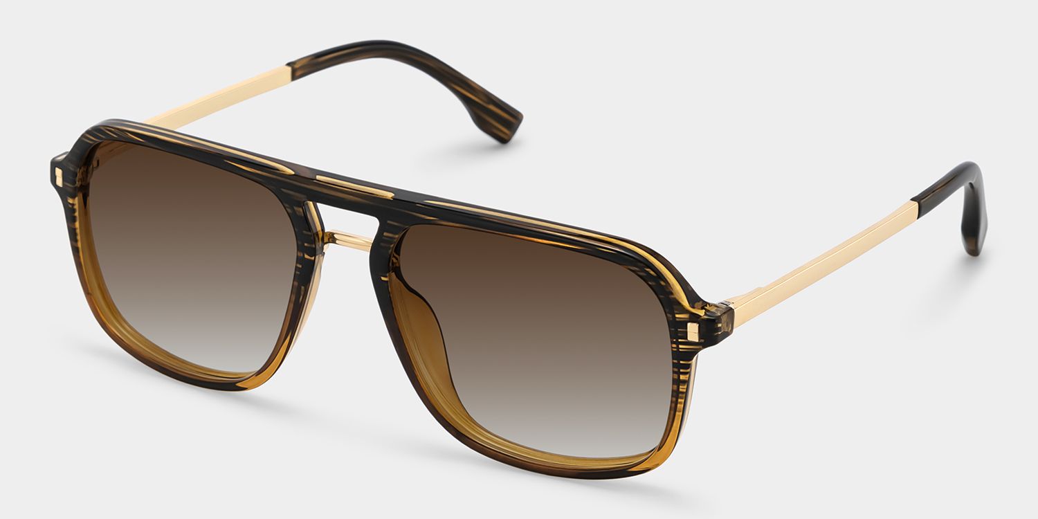 Kilworth Brown Aviator Polarized Sunglasses for Driving | ZEELOOL2