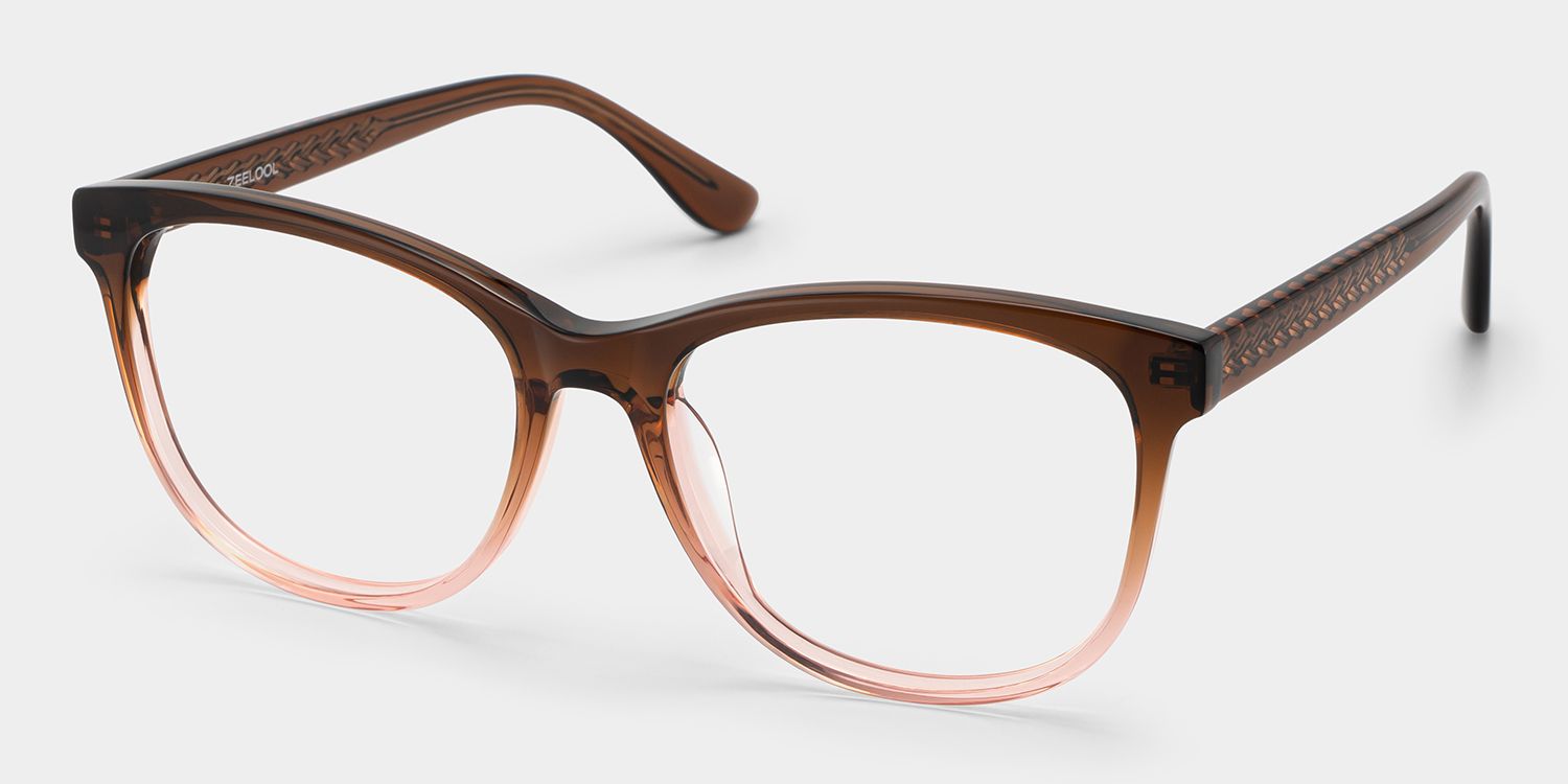 Julia Brown Gradient Rectangle Two-tone Frame Glsses | ZEELOOL2