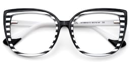 Fenn Cateye Black White Glasses2