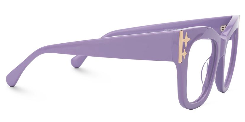 Minfia 70s Retro Purple Square Frame Glasses for Women display picture 3