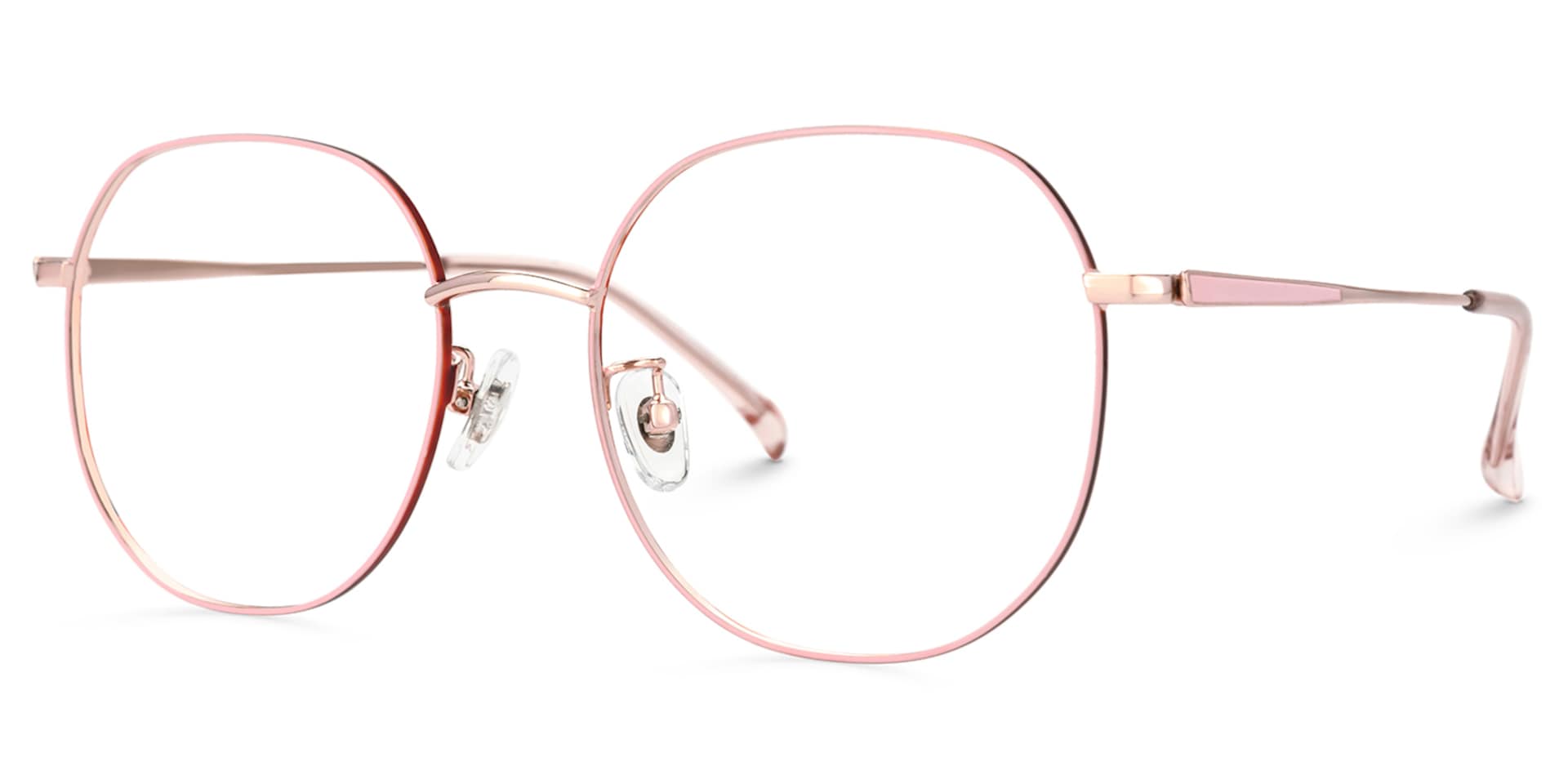 Qusay Round Pink Glasses | Zeelool Glasses1