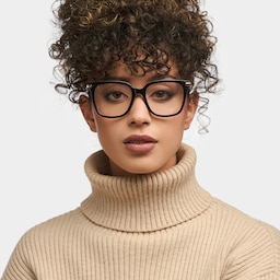 Jacqui Square Black Glasses4