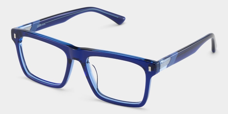Rectangle Blue Eyeglasses- Henry Acetate Frame Glasses3