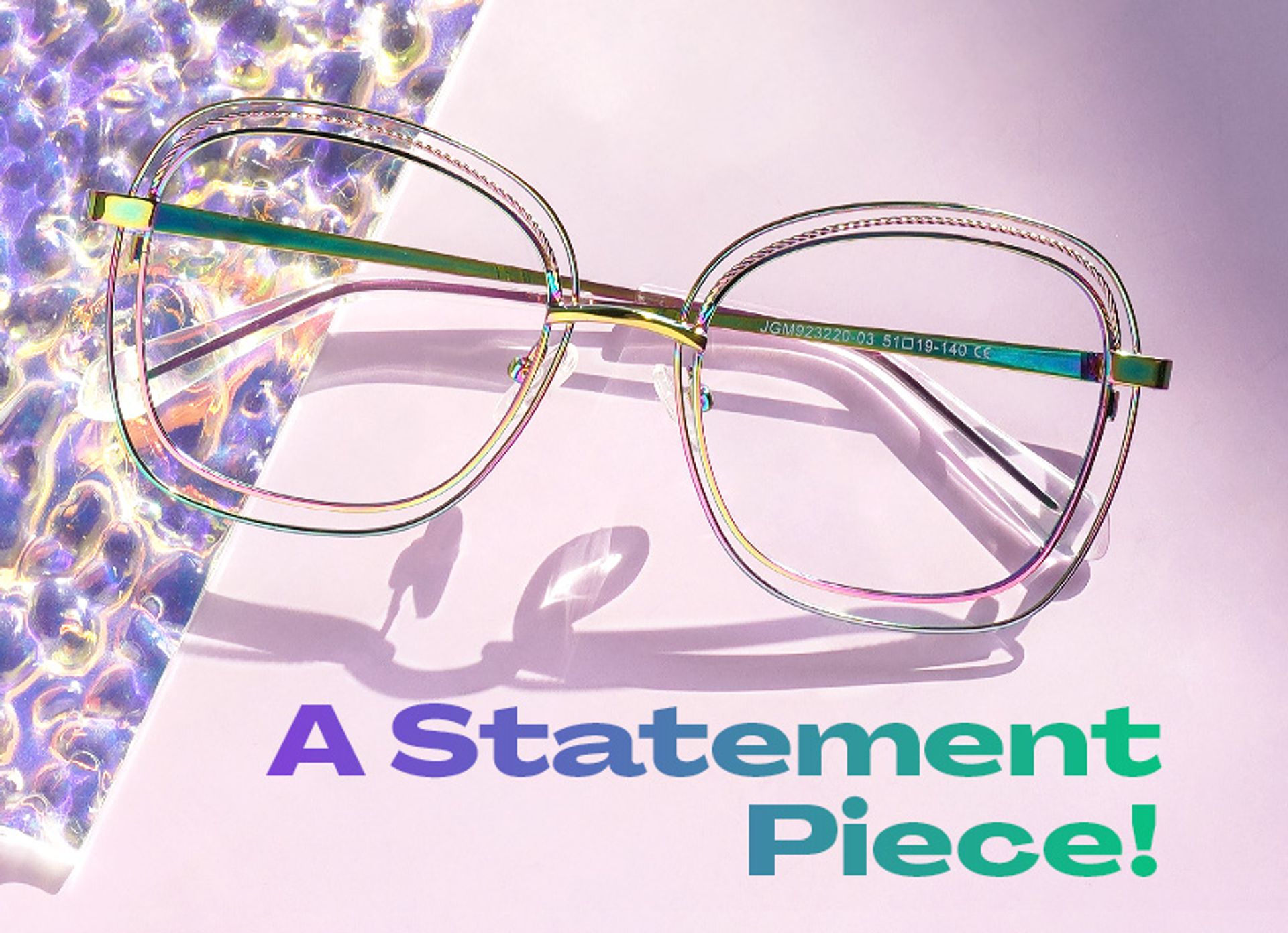 Dilcia Designer Eyeglasses in Square Iridescent Frame4