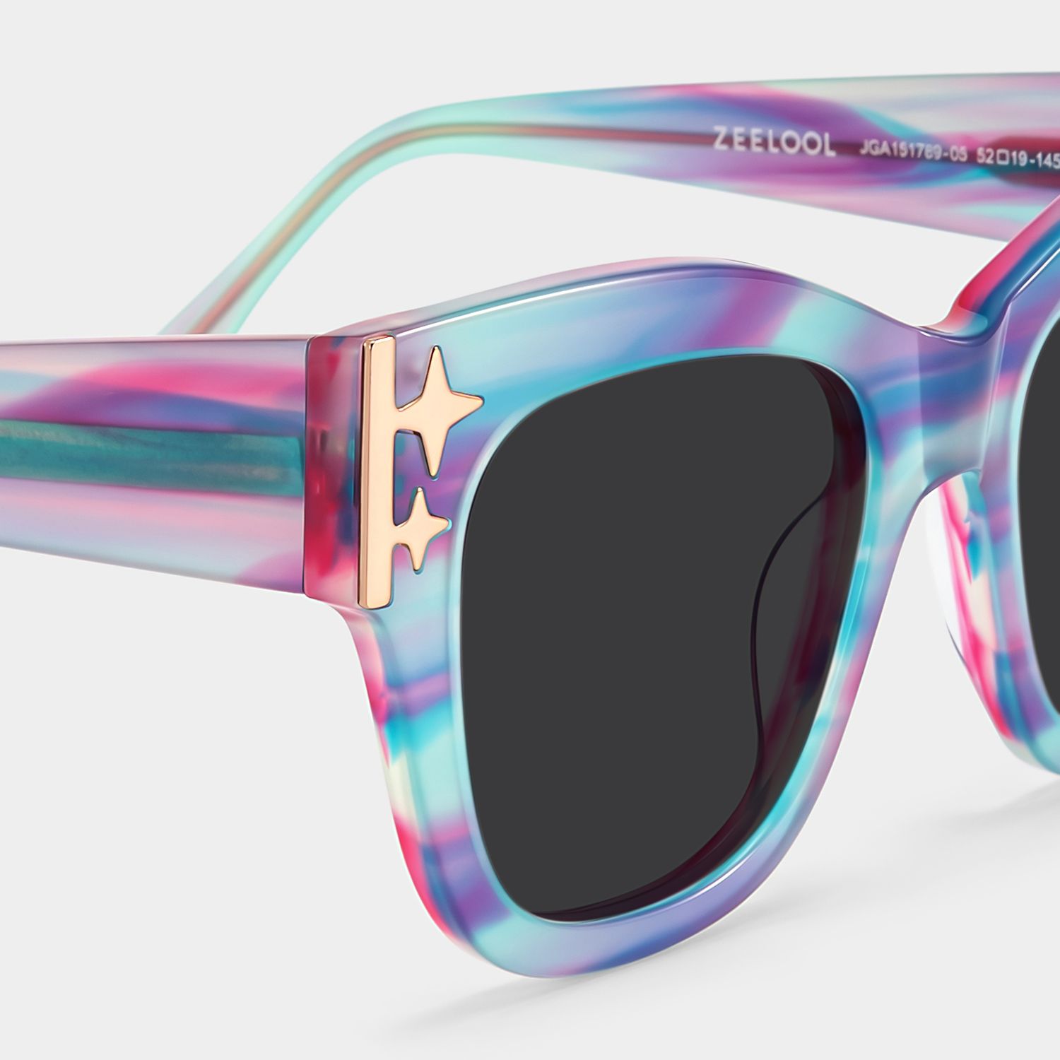 Minfia Square Blue Purple Sunglasses for Women & Men | ZEELOOL5