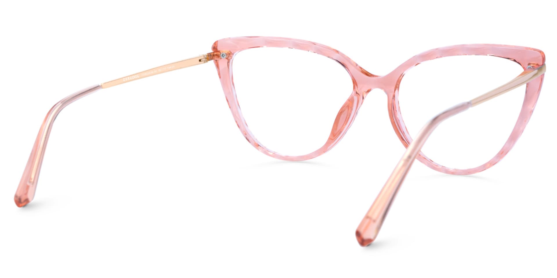 Lucas Cateye Pink Glasses and Crystal Frame3