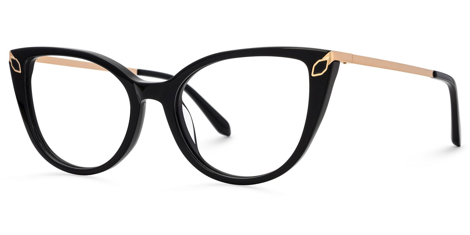 Pearce Black Eyeglasses with Cat-eye Shape Frame1
