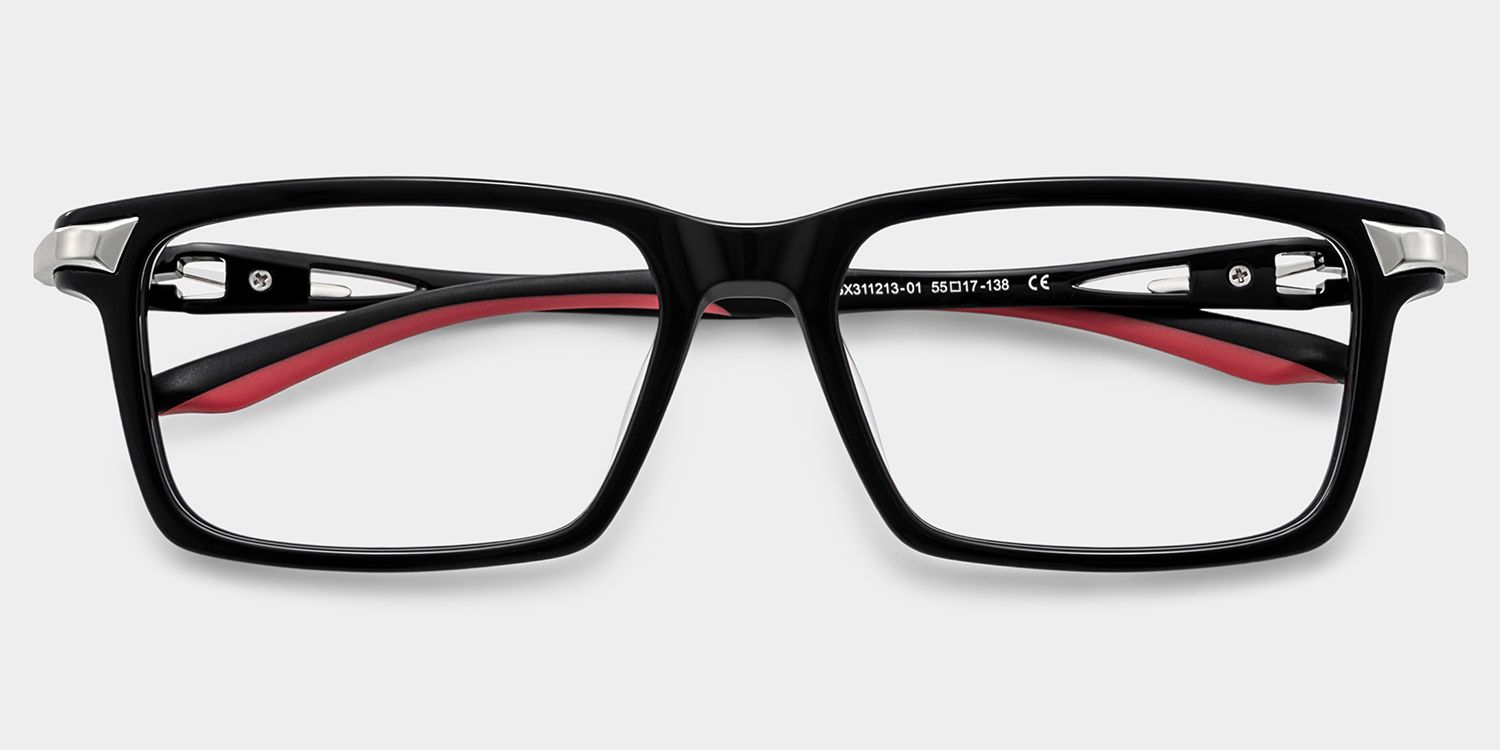 Orion Black Rectangle Eyeglasses Onlime | ZEELOOL2