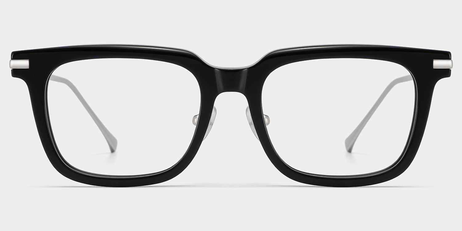 Rayne Black Square Thin Frame Glasses for Men | ZEELOOL1