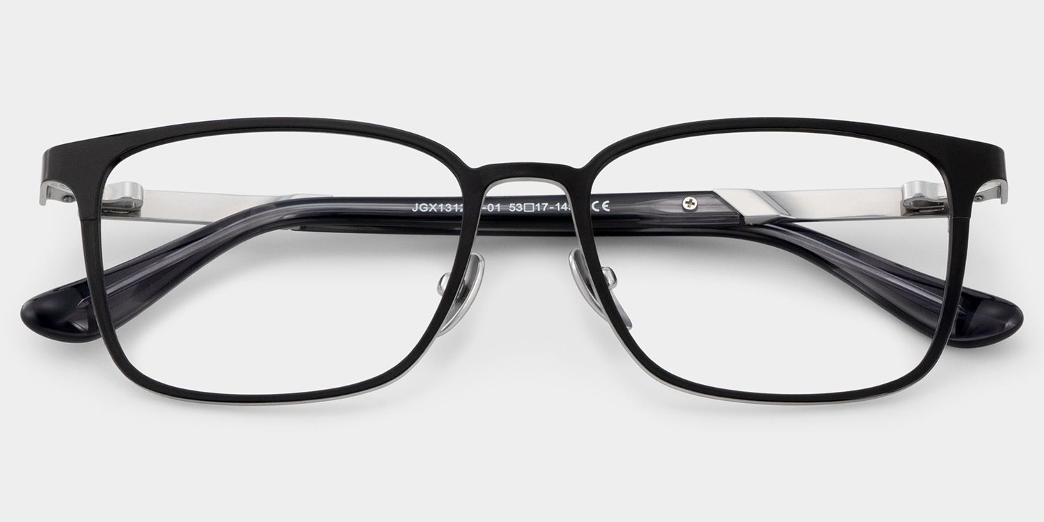 Aubrey Black Rectangle Frame Glasses for Men | ZEELOOL