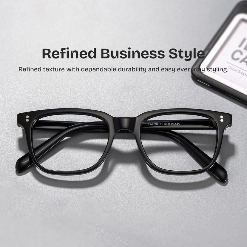 Lamont Rectangle Black Glasses