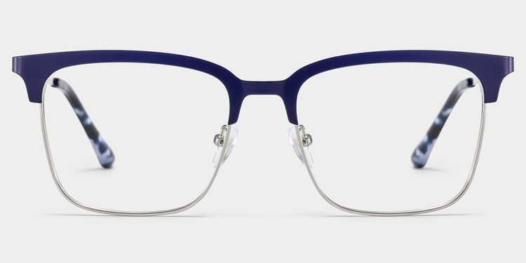 Cleo Browline Blue Silver Glasses