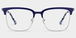 Cleo Browline Blue Silver Glasses1