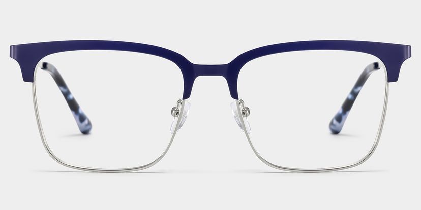 Cleo Browline Blue Silver Glasses