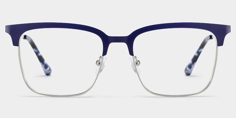Cleo Browline Blue Silver Glasses