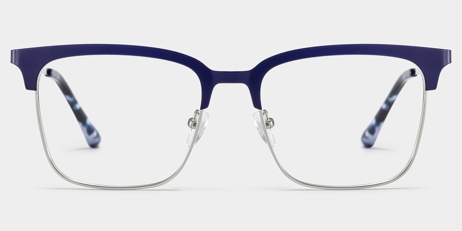 Cleo Browline Blue Silver Glasses