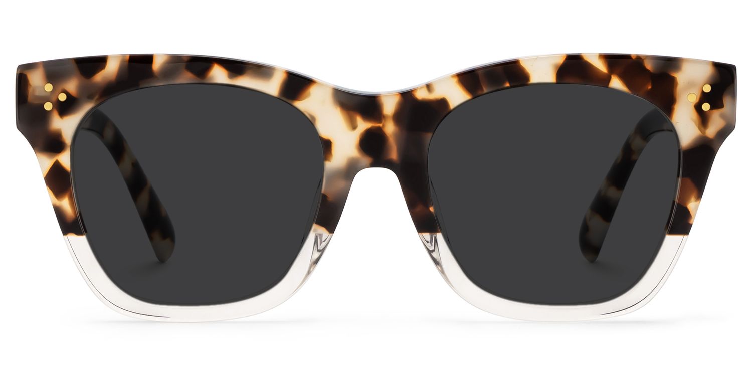さち① Tandy Rectangle Light-Tortoise Sunglasses | Zeelool Glasses