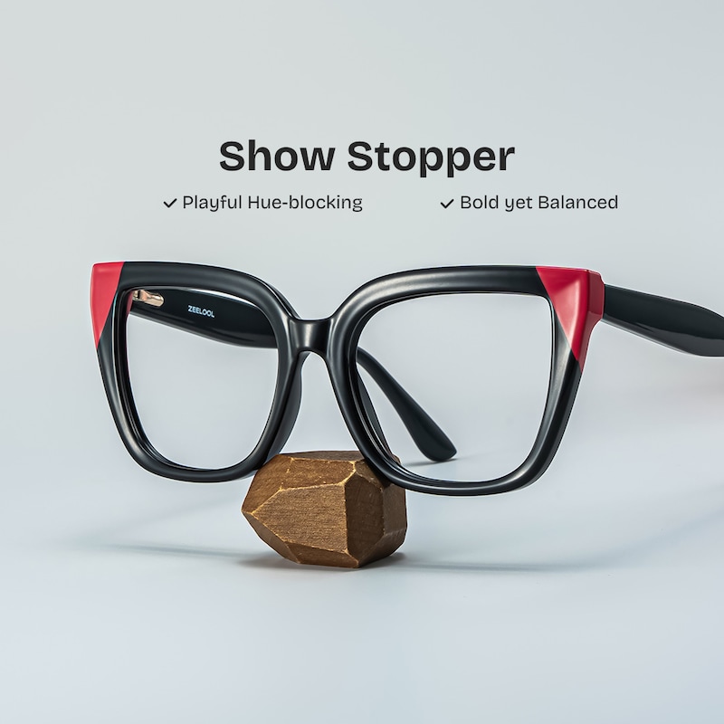 ZEELOOL Mirta Square Black Pink Glasses