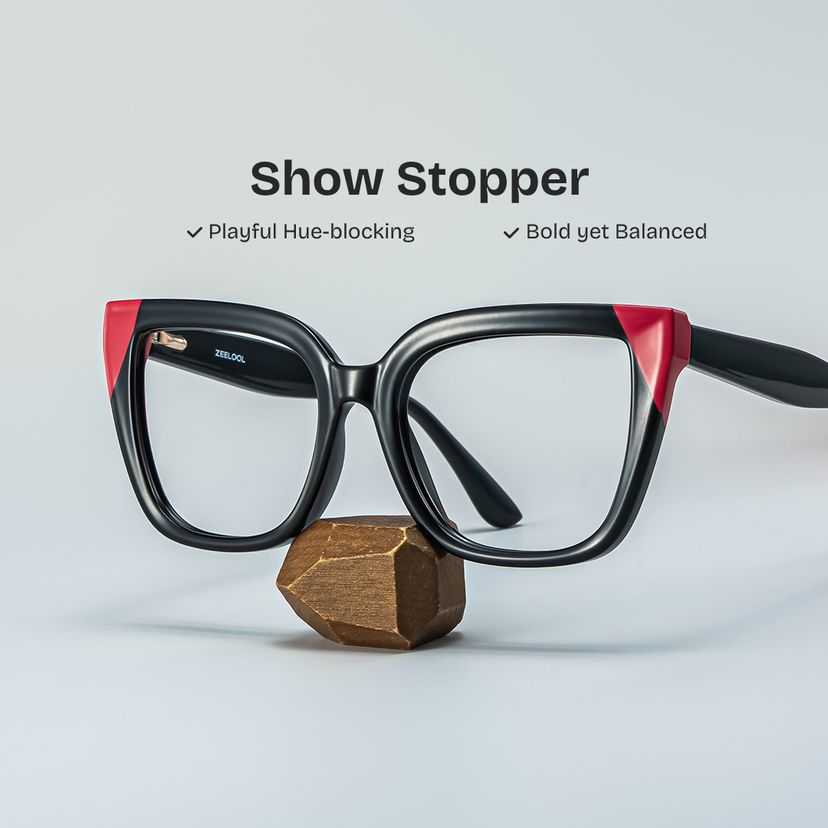Mirta Black Pink Square Glasses
