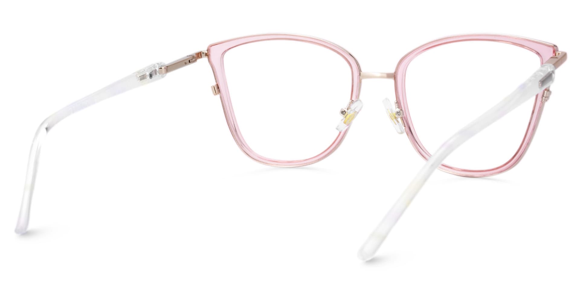 Clear Pink Glasses Frames With Cateye Shape3