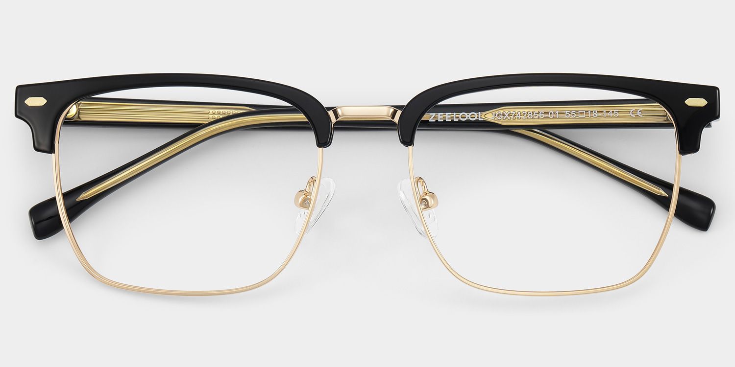Braidsby Browline Black Frame Glasses for Men and Women | ZEELOOL3