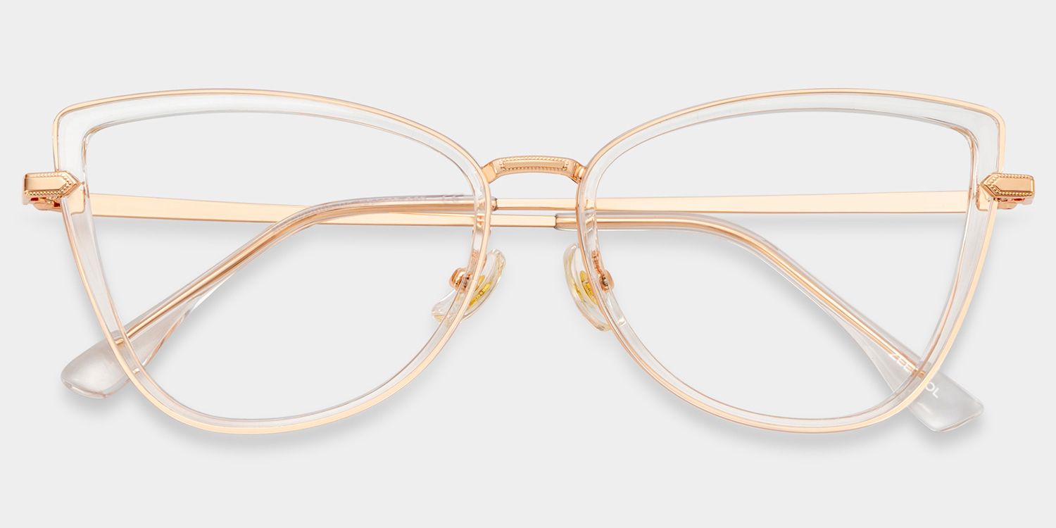 Cat eye Clear Eyeglasses- Sloane Mixed Frame Glasses2