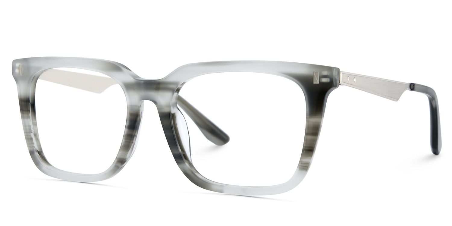 Brook Gray Rectangle Prescription Glasses | Zeelool3
