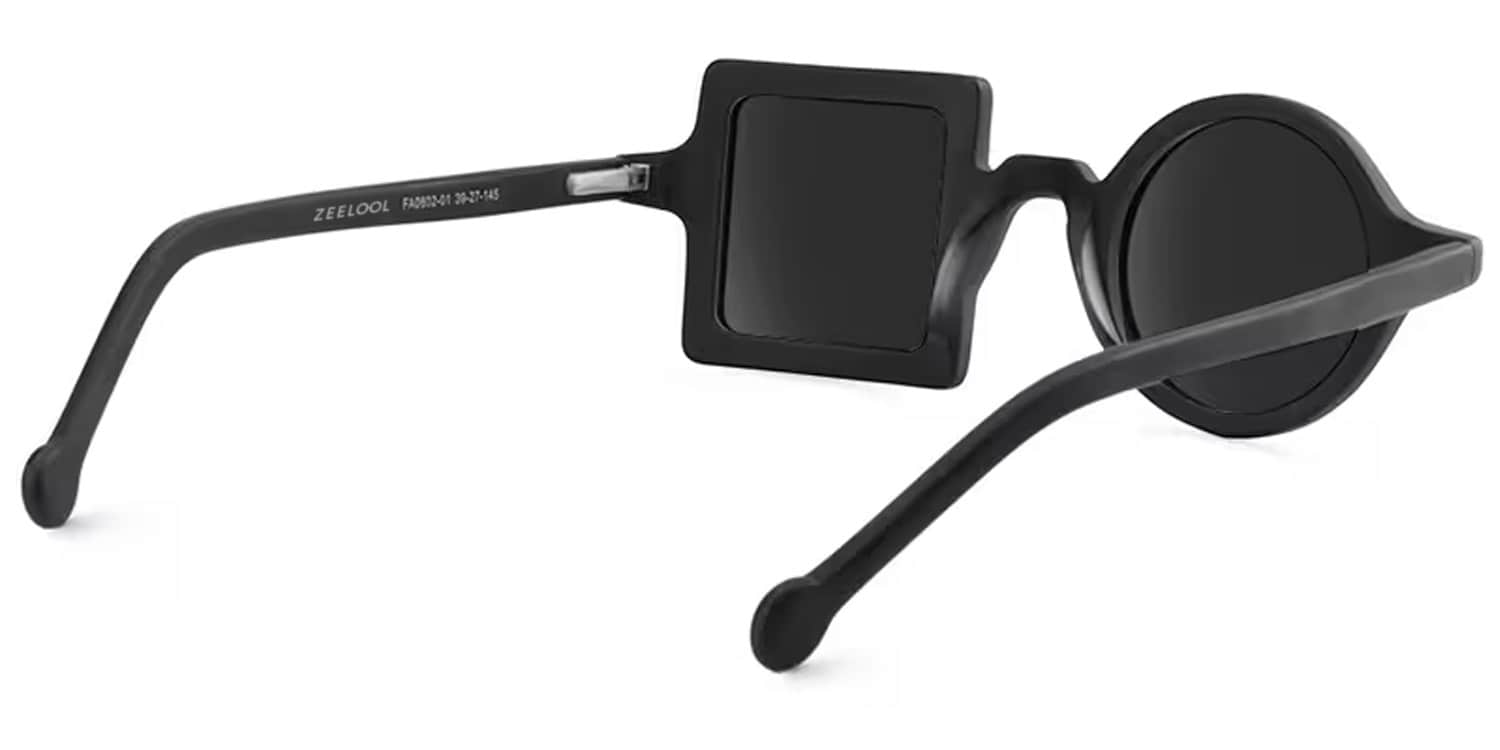 Paola Asymmetric Black Sunglasses3