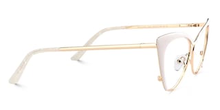 Ellen Cateye White Glasses4