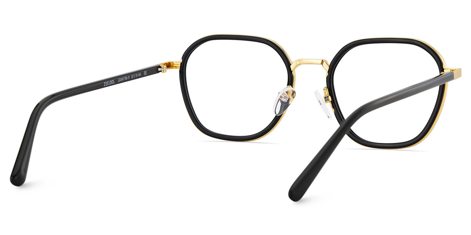 Mitchell Mixed Black Frame Glasses with Geometric Shape | Zeelool5