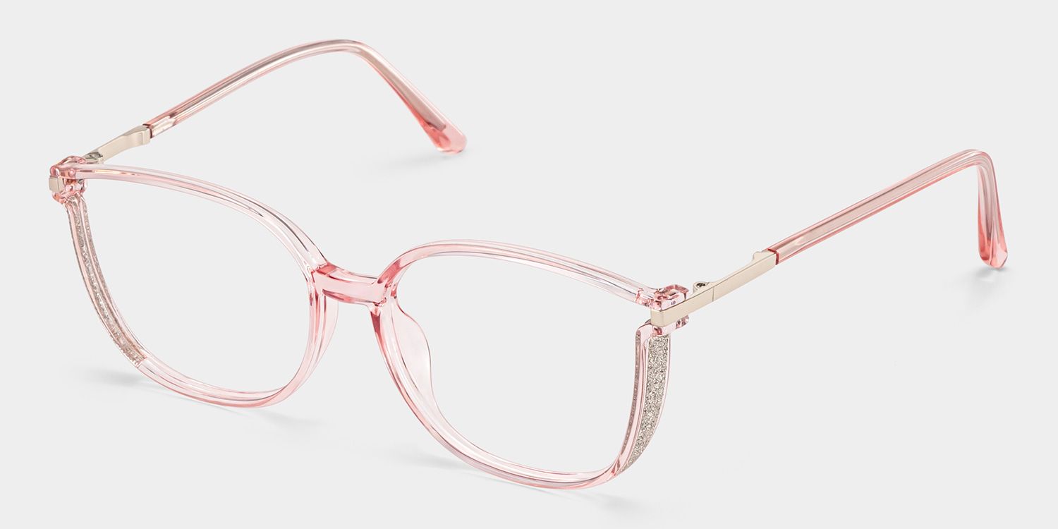 Rodz Light Pink Square Frame Glasses for Women | ZEELOOL
