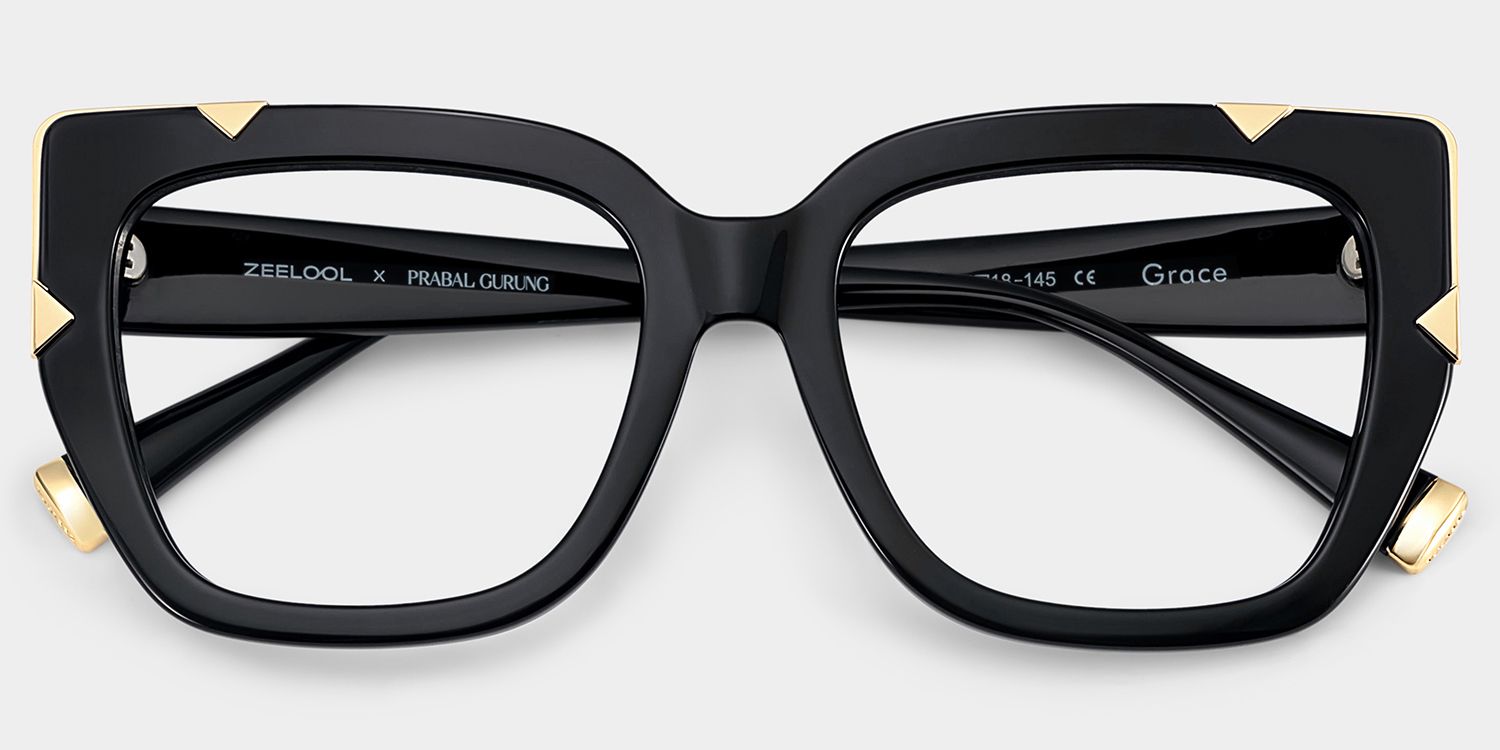 Grace Black Butterfly Frame Glasses | ZEELOOL x Prabal Gurung2