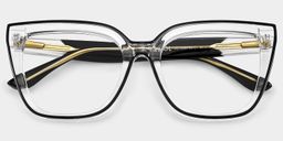 Mirta Square Black-Clear Glasses1