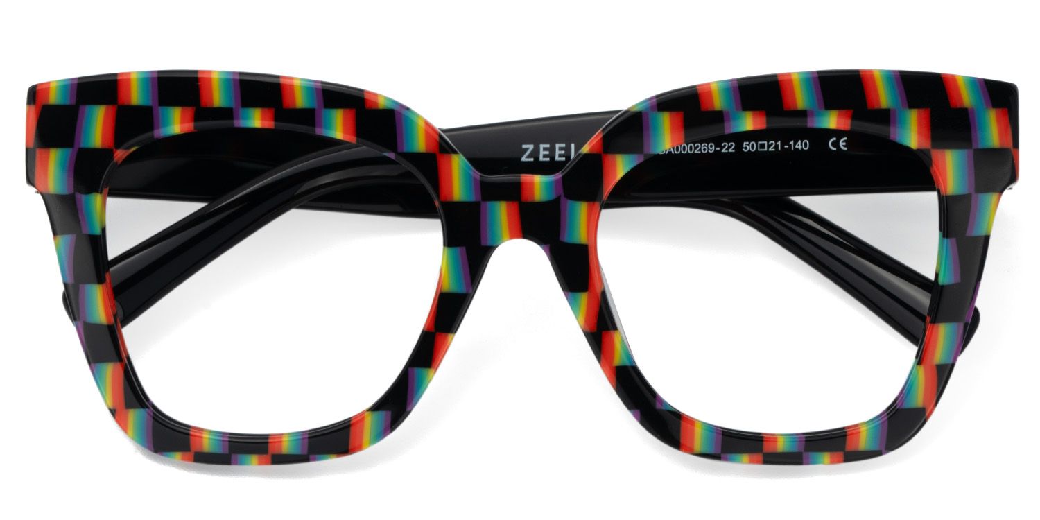 Malcolm Large Square Nerdy Glasses with Pure Black Arms2