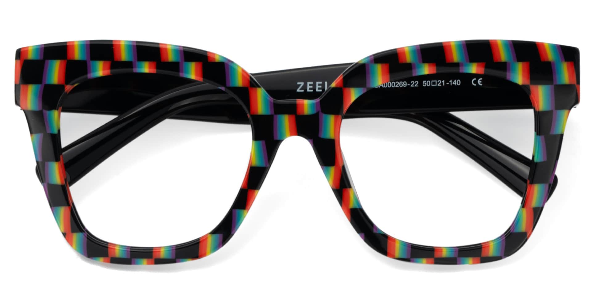 Malcolm Large Square Nerdy Glasses with Pure Black Arms2