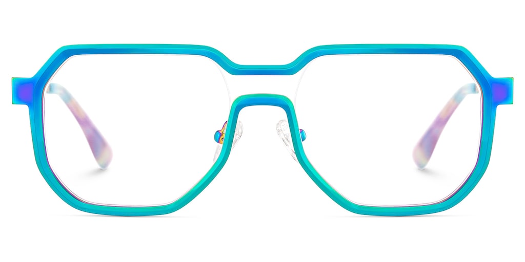 Hype Geometric Iridescent Glasses