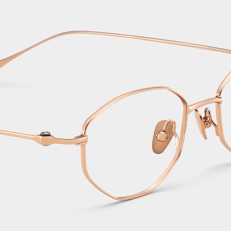 Everett Gold Frame Glasses with Geometric Frame Online |  ZEELOOL5