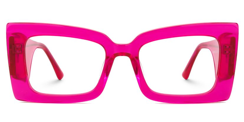 Mitia Neon-Pink Rectangle Glasses