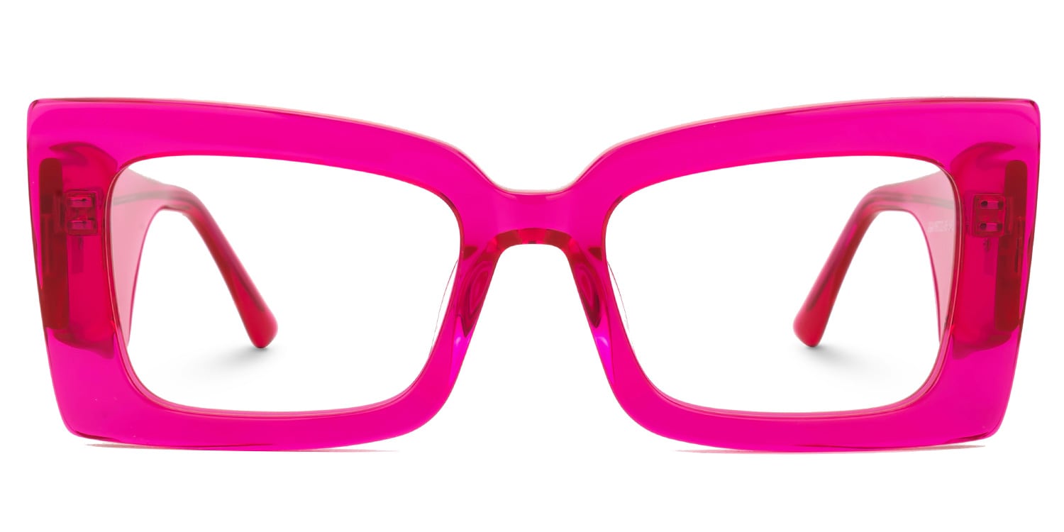 Mitia Rectangle Neon-Pink Glasses