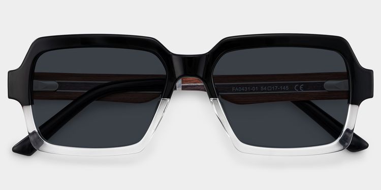 Jack Black-Clear Rectangle Sunglasses
