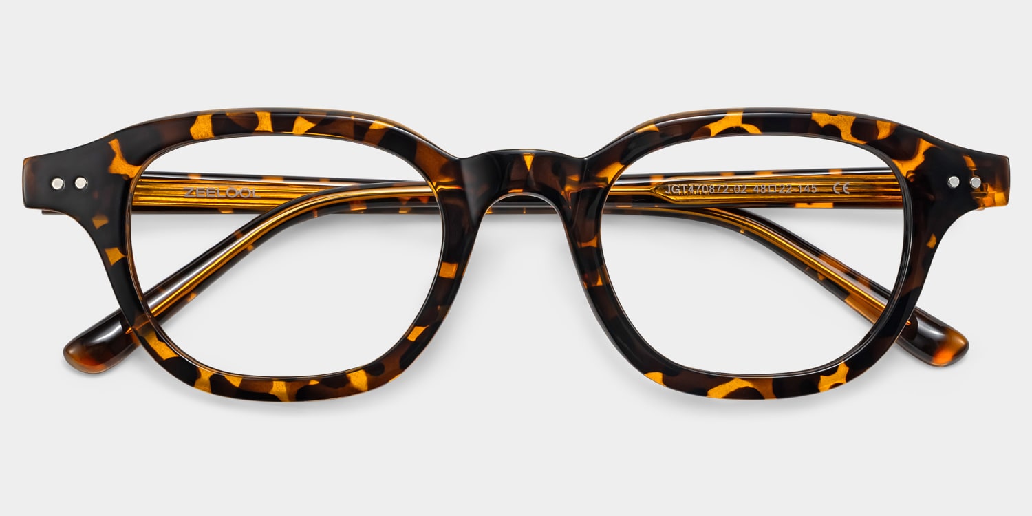 Amber Square Tortoise Glasses2