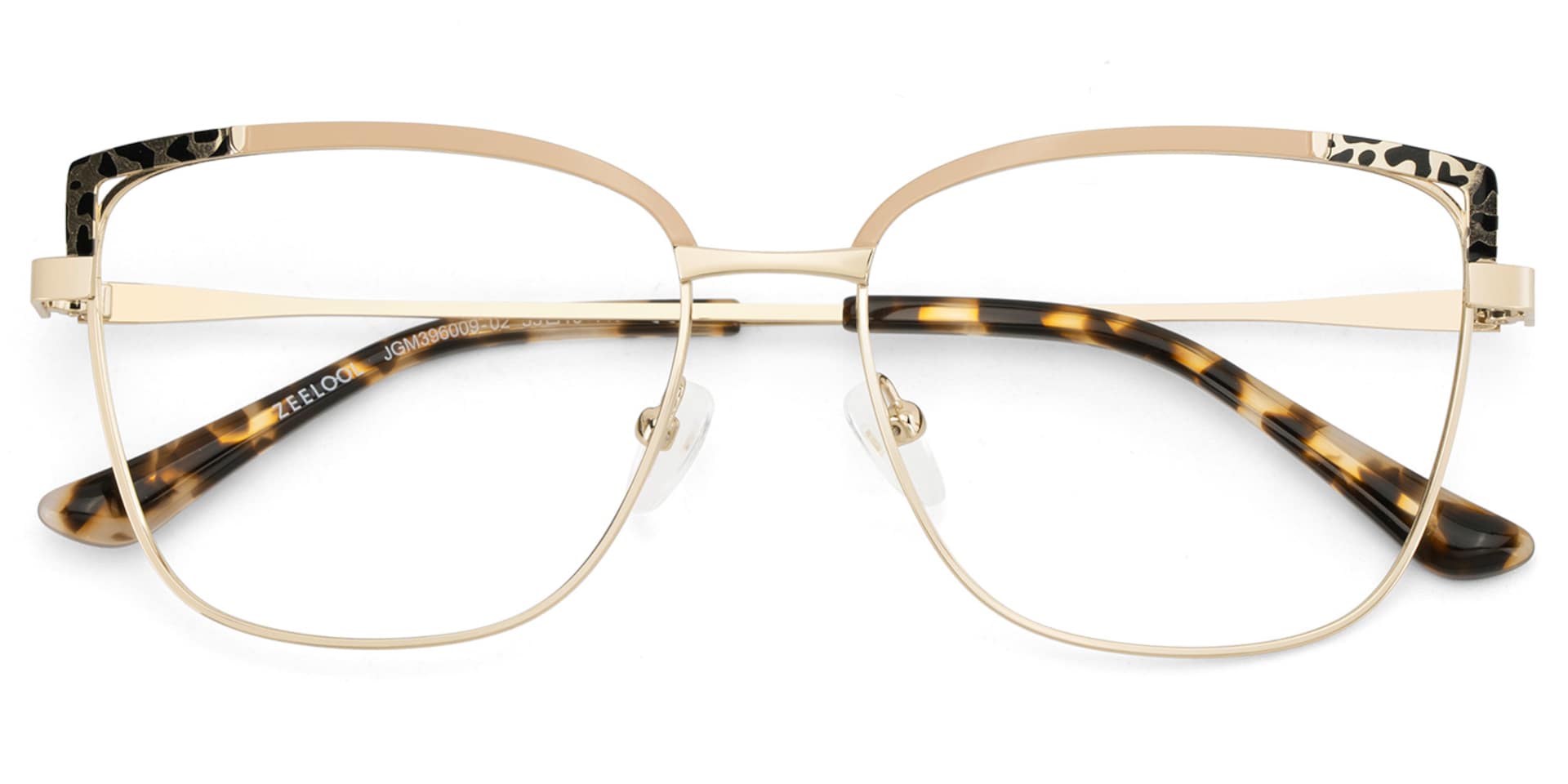 Square Metal Glasses With Pink and Tortoise Color2