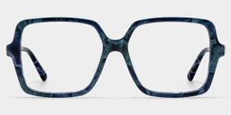 Elena Blue Tortoise Square Glasses0