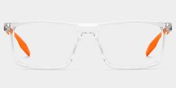 Active Rectangle Clear Orange Glasses1
